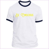 White/Navy Be Conscious Ringer Tee - Men's T-Shirts at TFC&H Co.