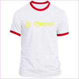 White/Red Be Conscious Ringer Tee - Men's T-Shirts at TFC&H Co.