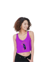 purple - Be Conscious Thinking Man Crop-Tank Top - womens crop top at TFC&H Co.