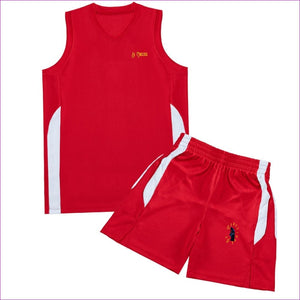 Red - Be Conscious Thinking Man Men's Basketball Jersey Shorts Set - mens top & short set at TFC&H Co.