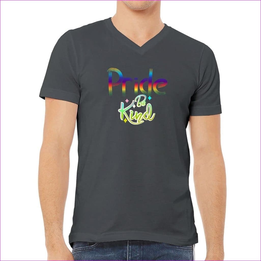 Be Kind Pride Unisex Jersey V-Neck Tee - Ships from The USA - Unisex T-Shirt at TFC&H Co.