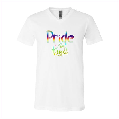 Be Kind Pride Unisex Jersey V-Neck Tee - Ships from The USA - Unisex T-Shirt at TFC&H Co.