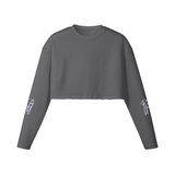 Carbon Gray - Beauty 260GSM Women's Raw Hem Long Sleeve Crop Top | 100% Cotton - womens cropped top at TFC&H Co.