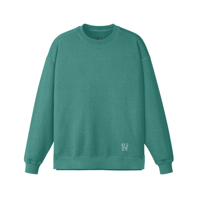 Wintergreen Dream - Beauty 380GSM Women's Heavyweight Oversized Side Slit Faded Sweatshirt | 100% Cotton - womens sweatshirt at TFC&H Co.