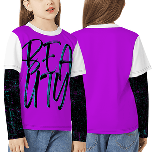 - Beauty Kids Long-Sleeve Splicing T-Shirt - kids t-shirt at TFC&H Co.