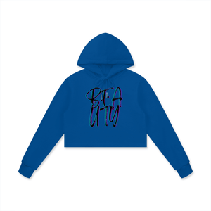 Lapis Blue - Beauty Women's Cotton Cropped Hoodie - womens cropped hoodie at TFC&H Co.
