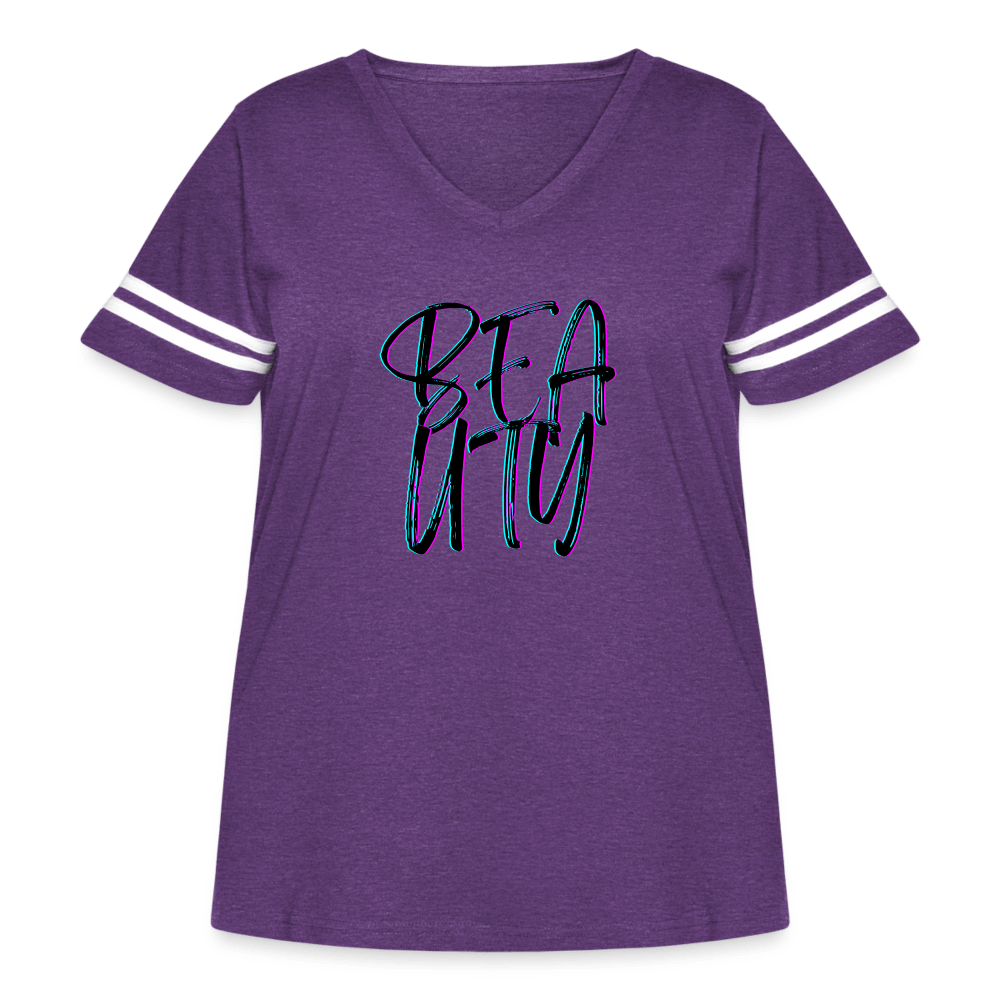 vintage purple/white - Beauty Women's Curvy Vintage Sport T-Shirt - Womens Curvy Vintage Sport T-Shirt | LAT Apparel 3837 at TFC&H Co.