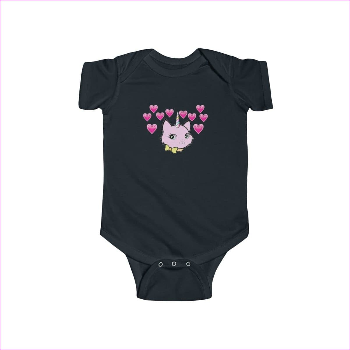 Black Bec & Friends Uni-Kitten Infant Fine Jersey Bodysuit - onesie at TFC&H Co.