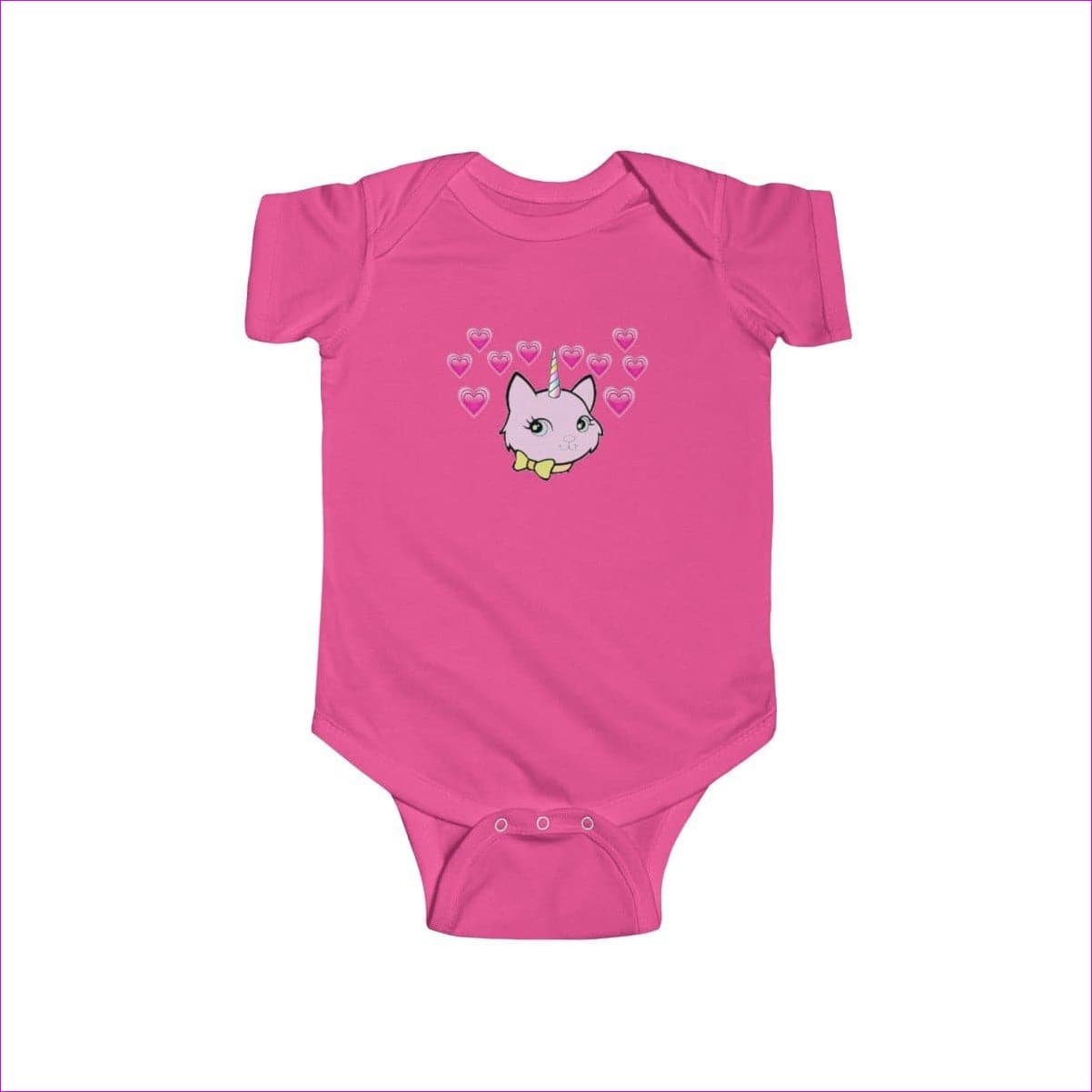 Hot Pink Bec & Friends Uni-Kitten Infant Fine Jersey Bodysuit - onesie at TFC&H Co.