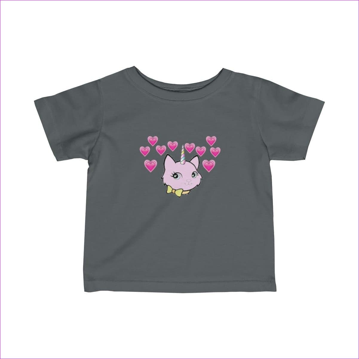 Charcoal Bec & Friends Uni-Kitten Infant Fine Jersey Tee - kids tee at TFC&H Co.