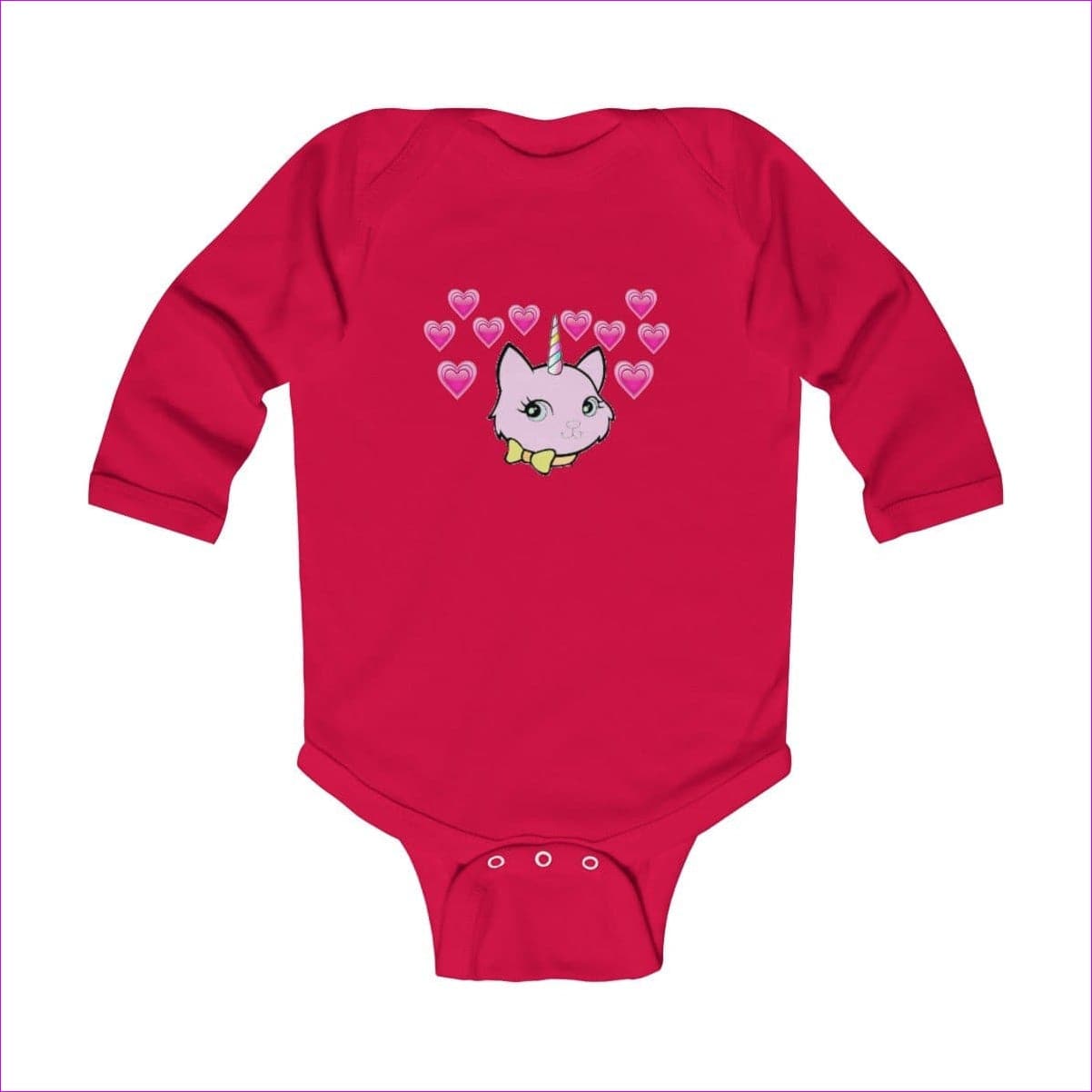 Red - Bec & Friends Uni-Kitten Infant Long Sleeve Bodysuit - onesie at TFC&H Co.