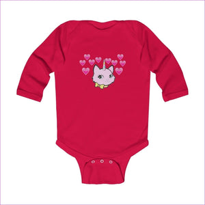 Red Bec & Friends Uni-Kitten Infant Long Sleeve Bodysuit - onesie at TFC&H Co.