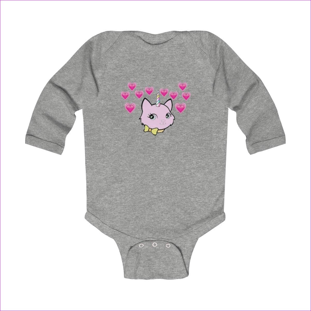 Heather Bec & Friends Uni-Kitten Infant Long Sleeve Bodysuit - onesie at TFC&H Co.