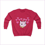 Fire Red - Bec & Friends Uni-Kitten Kids Sweatshirt - kids sweatshirt at TFC&H Co.