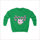 Kelly Green - Bec & Friends Uni-Kitten Kids Sweatshirt - kids sweatshirt at TFC&H Co.