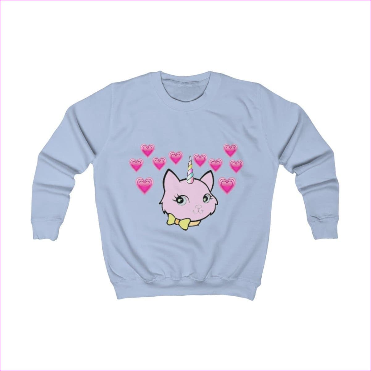 Sky Blue - Bec & Friends Uni-Kitten Kids Sweatshirt - kids sweatshirt at TFC&H Co.