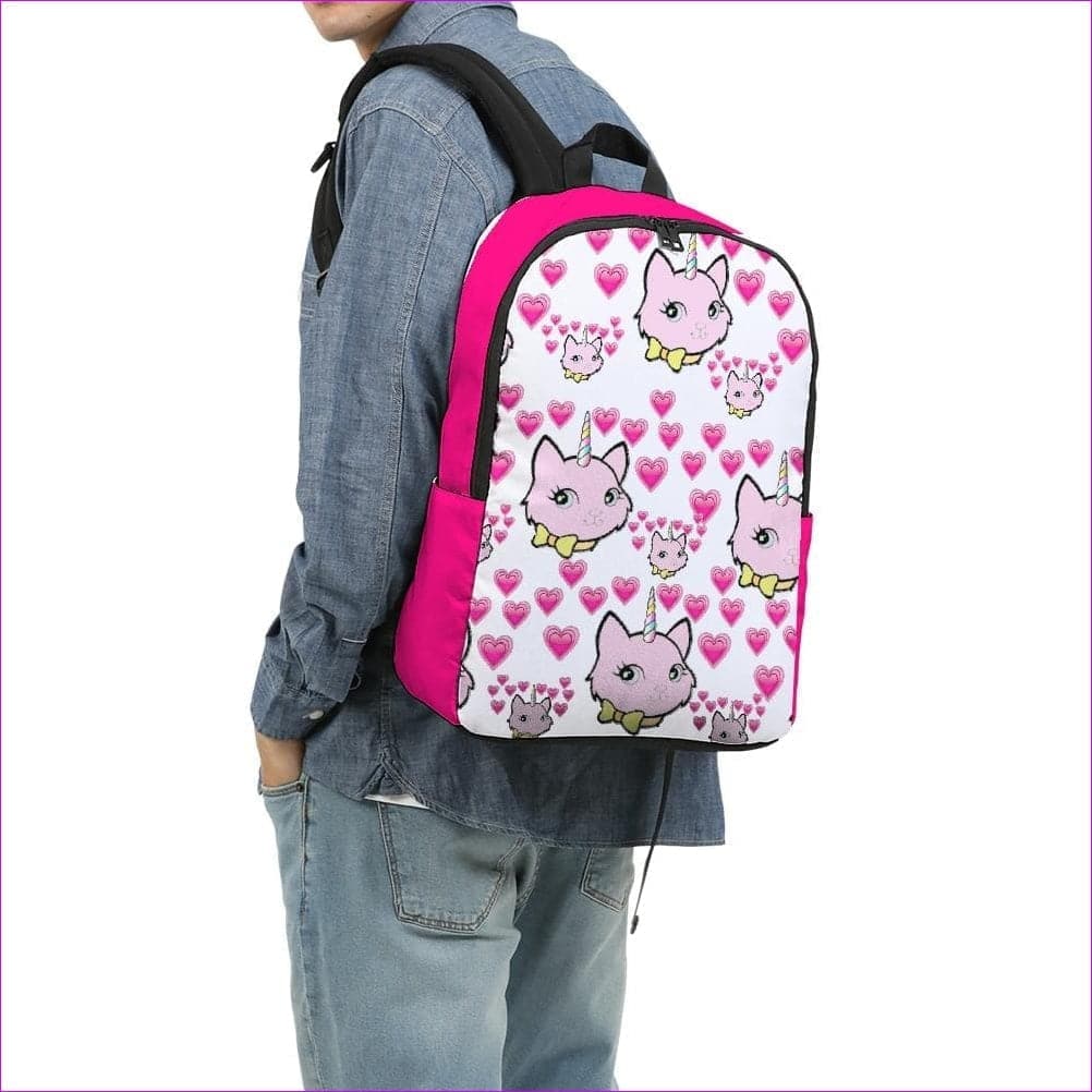 pink/white Bec & Friends Uni-Kitten Large Backpack - backpack at TFC&H Co.