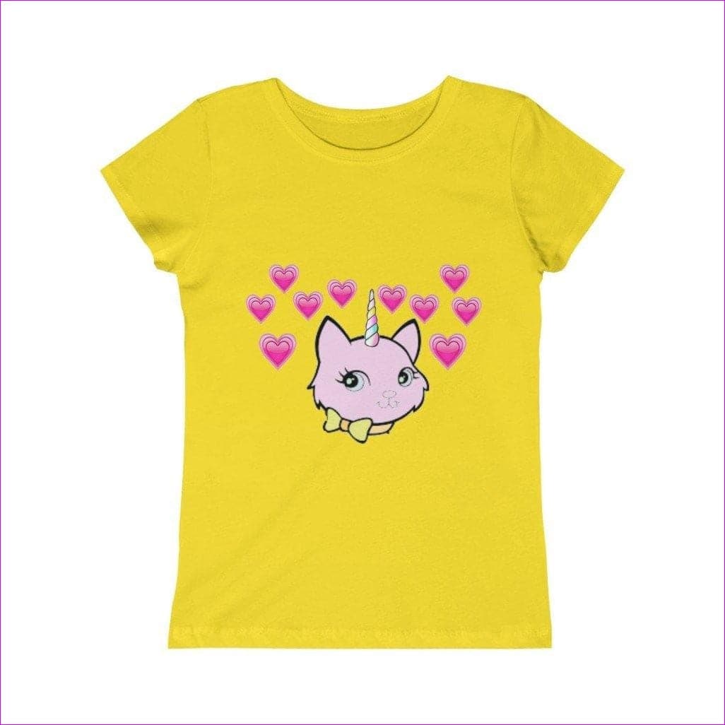Solid Vibrant Yellow Bec & Friends Uni-Kitten Princess Tee - kid's top at TFC&H Co.