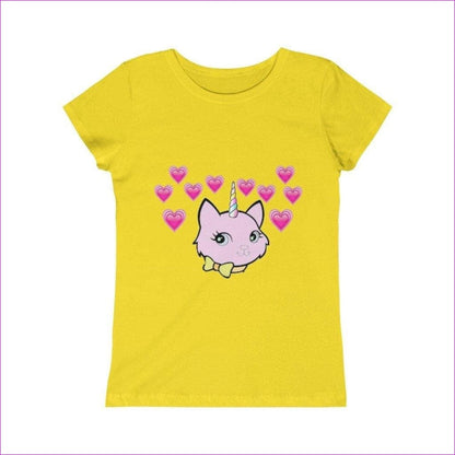 Solid Vibrant Yellow Bec & Friends Uni-Kitten Princess Tee - kid's top at TFC&H Co.