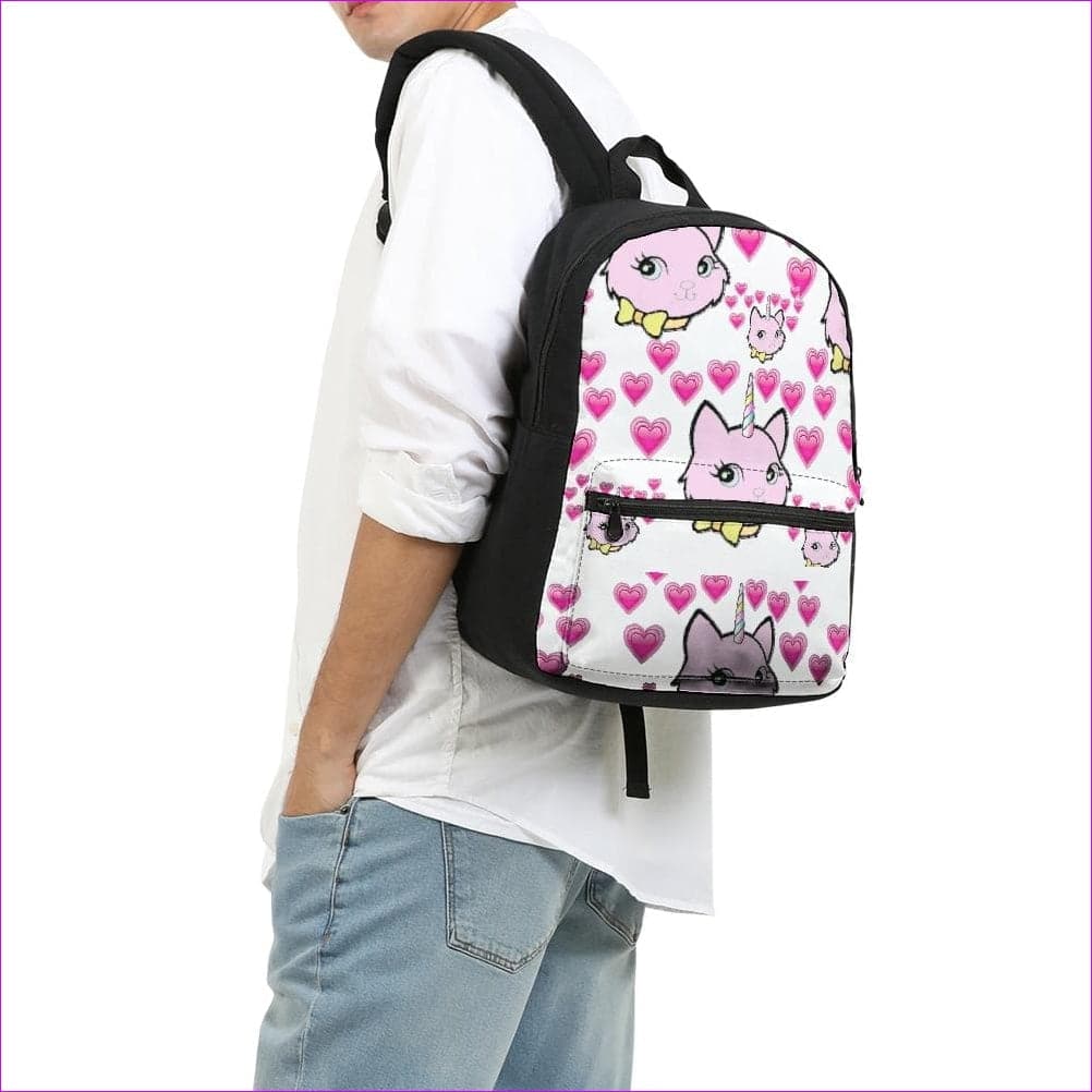 pink/white - Bec & Friends Uni-Kitten Small Canvas Backpack - backpack at TFC&H Co.