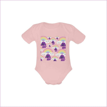 Bec's Uni-Dog - Pink Baby Powder Organic Short Sleeve One Piece (Model T28) Bec & Friends Uni-Pup Baby's Organic Short Sleeve One Piece - onesie at TFC&H Co.