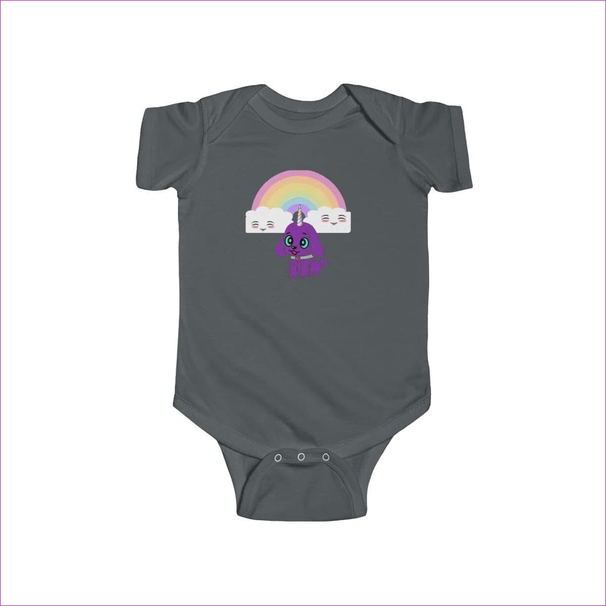 Charcoal Bec's Uni-Pup Infant Fine Jersey Bodysuit - onesie at TFC&H Co.