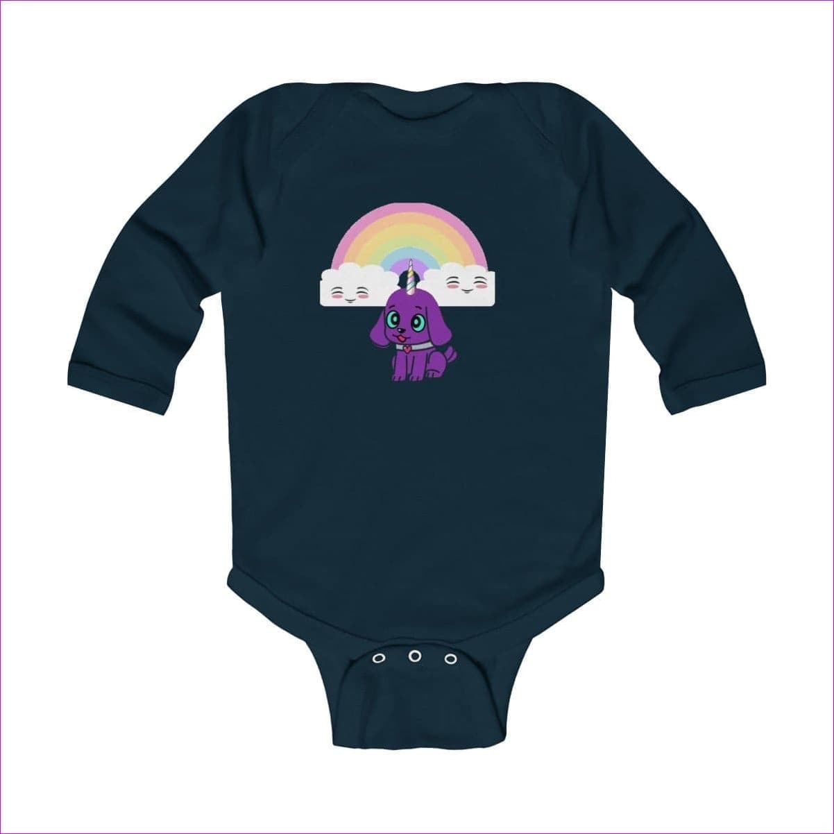Navy Bec's Uni-Pup Infant Long Sleeve Bodysuit - onesie at TFC&H Co.