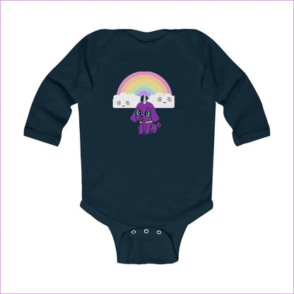 Navy Bec's Uni-Pup Infant Long Sleeve Bodysuit - onesie at TFC&H Co.