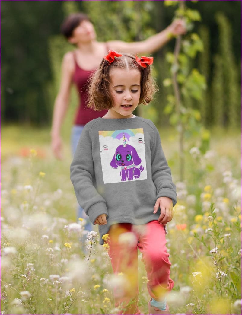 gray S Bec's Uni-Pup Kids Graphic Sweatshirt - kids sweatshirt at TFC&H Co.