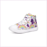 white/purple Bec's Uni-Pup Kids Hightop Canvas Shoe - Kids Shoes at TFC&H Co.
