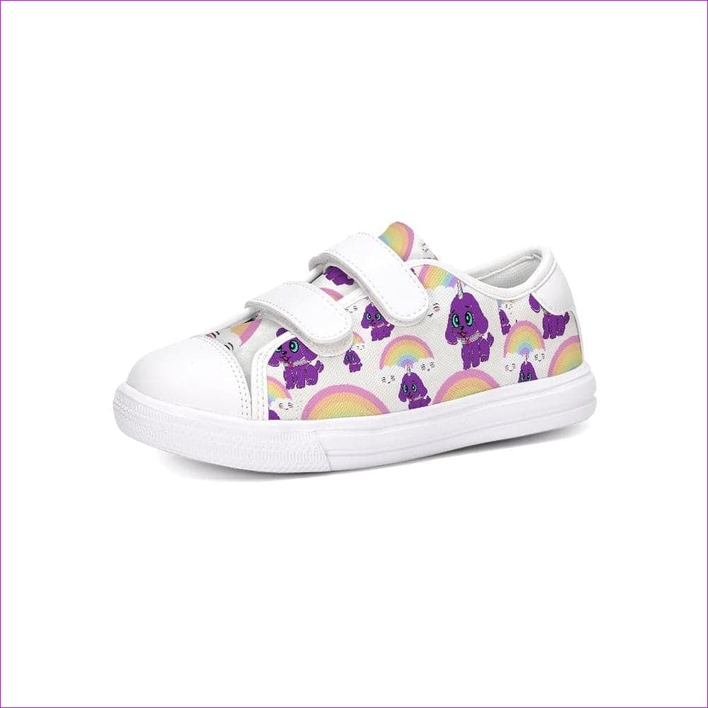 white/purple Bec's Uni-Pup Kids Velcro Sneaker - Kids Shoes at TFC&H Co.