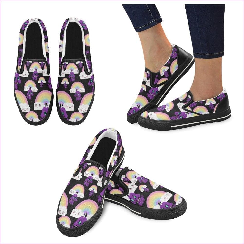 Bec's Uni-Dog Slip On Canvas Shoe Slip-on Canvas Kid's Shoes (Big Kid) (Model 019) Bec's Uni-Pup Slip-On Canvas Shoe - Kids Shoes at TFC&H Co.