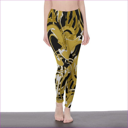 S gold Black Ivy Distressed Casual Leggings - women's leggings at TFC&H Co.