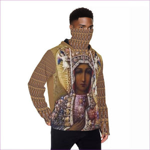 Black Madonna Men's Fur Lined Pullover Hoodie With Mask - Men's Hoodies at TFC&H Co.
