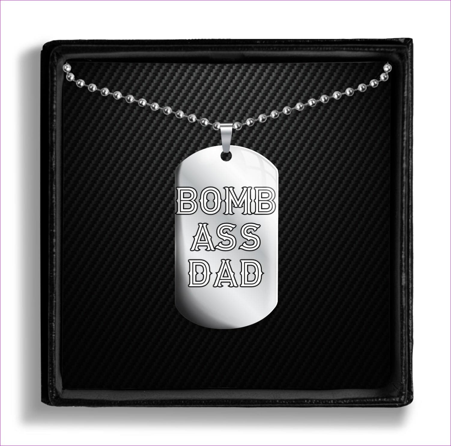 Steel With 24" Ball Chain Bomb A** Dad Dog Tags Father's Day Gift- Ships from The US - dog tags at TFC&H Co.