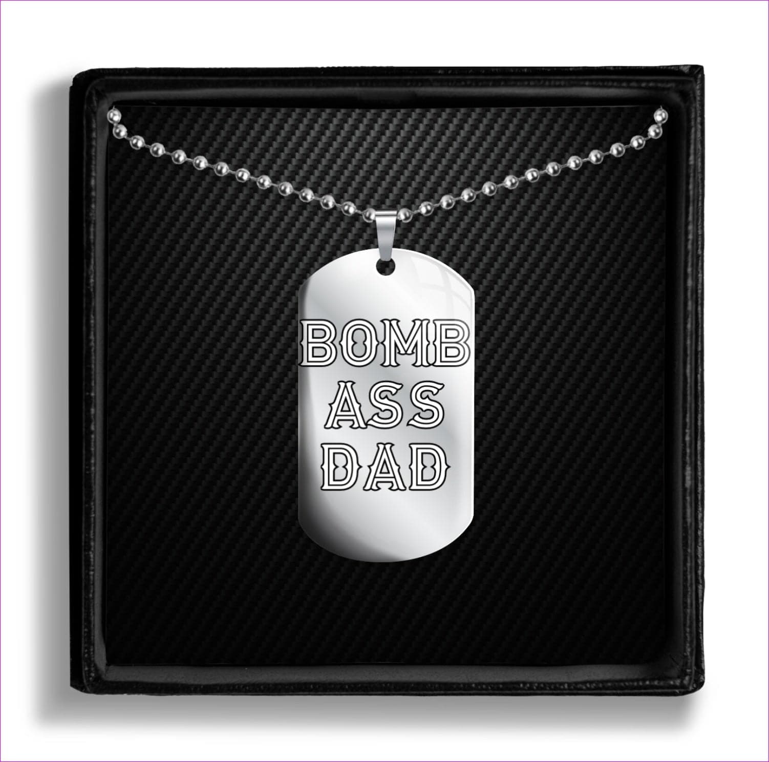 Steel With 18" Ball Chain Bomb A** Dad Dog Tags Father's Day Gift- Ships from The US - dog tags at TFC&H Co.