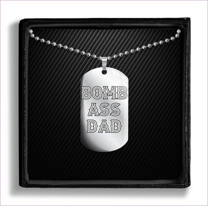 Steel With 18" Ball Chain Bomb A** Dad Dog Tags Father's Day Gift- Ships from The US - dog tags at TFC&H Co.