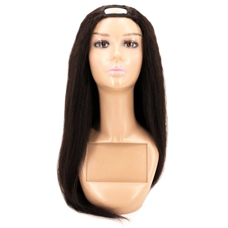 Brazilian Kinky Straight U-Part Human Hair Wig - u-part wig at TFC&H Co.