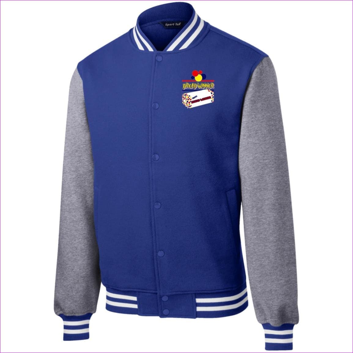 True Royal/Vintage Heather Bread Winner Fleece Letterman Jacket - Men's Jackets at TFC&H Co.