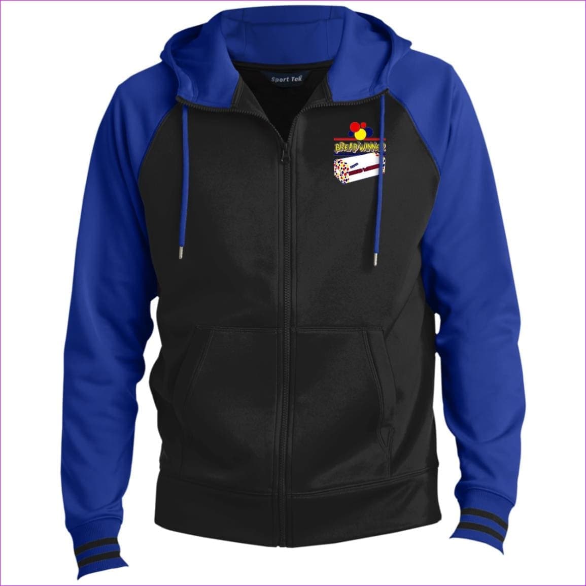Black/True Royal - Bread Winner Men's Sport-Wick® Full-Zip Hooded Jacket - Mens Jackets at TFC&H Co.
