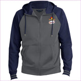 Dark Smoke/Navy - Bread Winner Men's Sport-Wick® Full-Zip Hooded Jacket - Mens Jackets at TFC&H Co.
