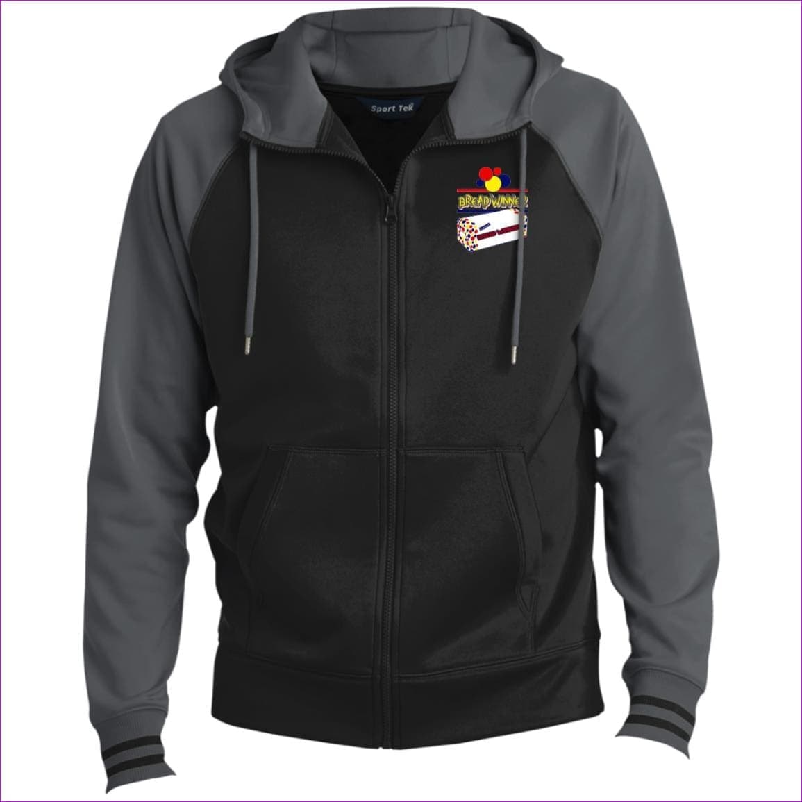 Black/Dark Smoke Bread Winner Men's Sport-Wick® Full-Zip Hooded Jacket - Men's Jackets at TFC&H Co.
