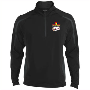 Black/Charcoal Grey Bread Winner Men's Sport Wicking Colorblock 1/2 Zip Sweatshirt - men's sweatshirt at TFC&H Co.
