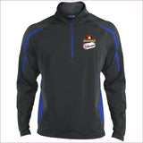 Charcoal Grey/True Royal Bread Winner Men's Sport Wicking Colorblock 1/2 Zip Sweatshirt - men's sweatshirt at TFC&H Co.