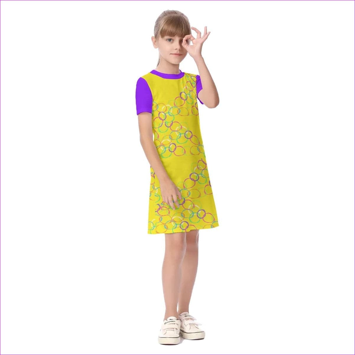 Yellow - Bubble Kids Girls Yellow Short Sleeve Dress - kids dress at TFC&H Co.