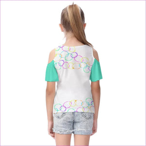 - Bubbles Kids Cold Shoulder T-shirt With Ruffle Sleeves - kids top at TFC&H Co.
