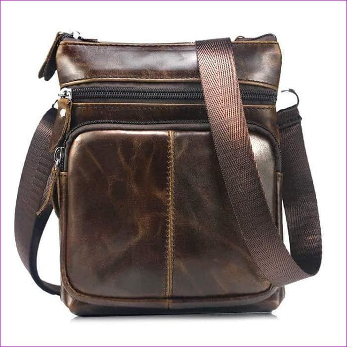 BULLCAPTAIN Vintage Leather Shoulder Bag for Men - messenger bag at TFC&H Co.