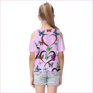 - Butterfly Love Kids Cold Shoulder T-shirt With Ruffle Sleeves - kids top at TFC&H Co.