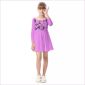 pink - Butterfly Love Kids Girls Long Sleeve Dress - kids dress at TFC&H Co.