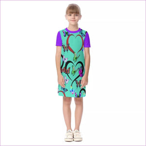 multi-colored Butterfly Love Kids Girls Short Sleeve Dress - kid's dress at TFC&H Co.